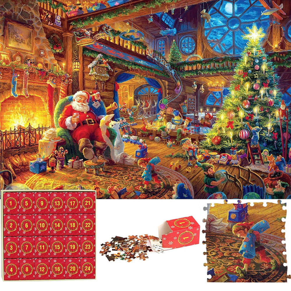 1008Pcs Advent Calendar Jigsaw Puzzles 24 Days Christmas Countdown Puzzles Christmas Gift