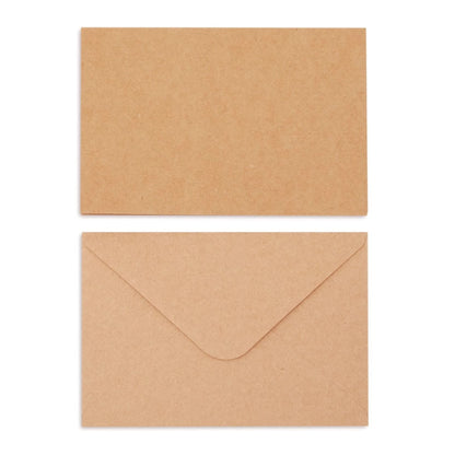 20 Sets Blank Folded Greeting Cards and Self Seal Envelopes - Khaki