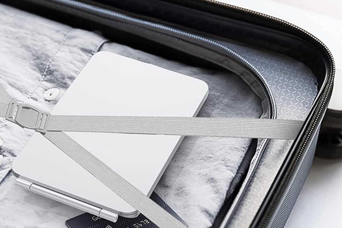 Touch Screen Makeup Mirror USB Rechargeable Cosmetic Mirror Portable Make Up Mirrors LED Mirror-White