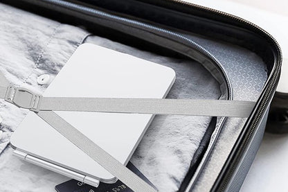 Touch Screen Makeup Mirror USB Rechargeable Cosmetic Mirror Portable Make Up Mirrors LED Mirror-White