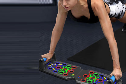 28 in 1 Foldable Push Up Board with Resistance Bands for Full Body Strength Training