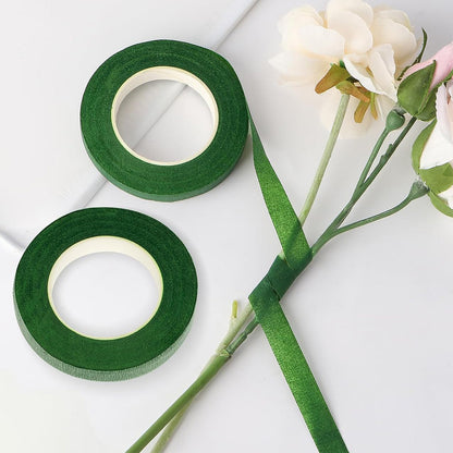 12 Piece Crepe Paper Floral Tape for Bouquet Stem Wrapping - Dark Green