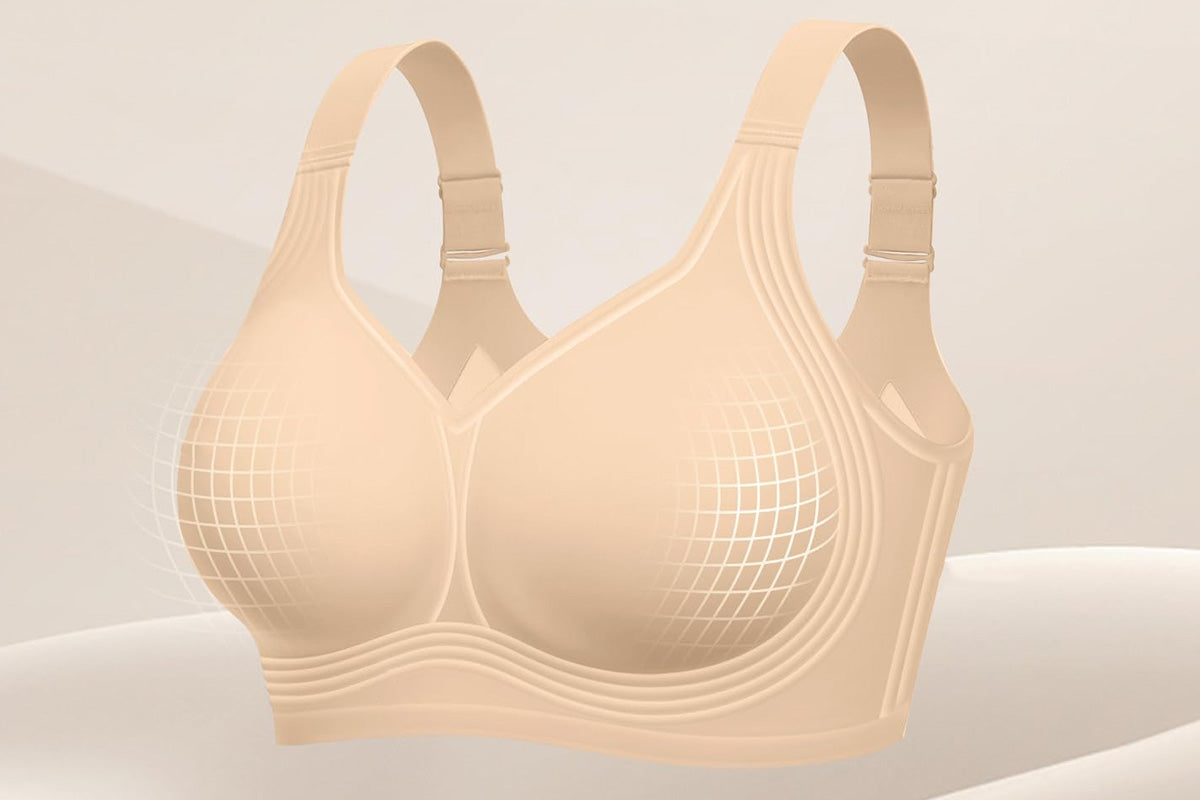 Full Coverage Seamless Wireless Plus Size Bra - Beige