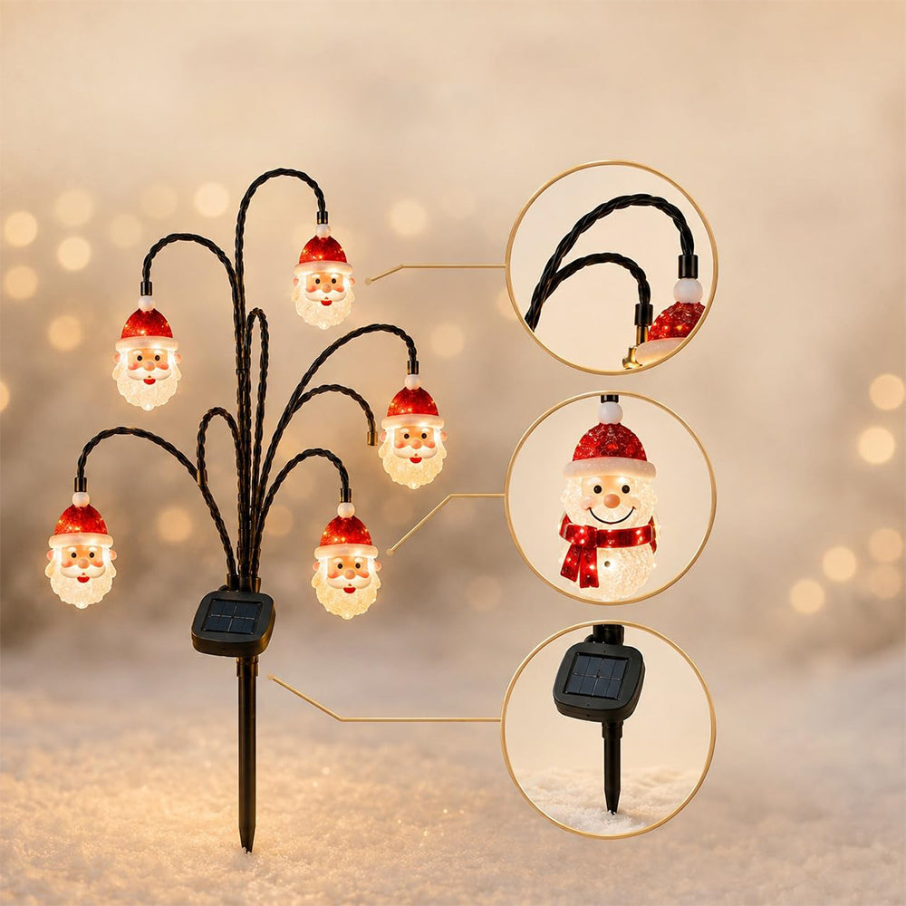 Christmas Solar Garden Light Warm White Ground Stake Light - Santa