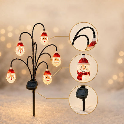 Christmas Solar Garden Light Warm White Ground Stake Light - Santa
