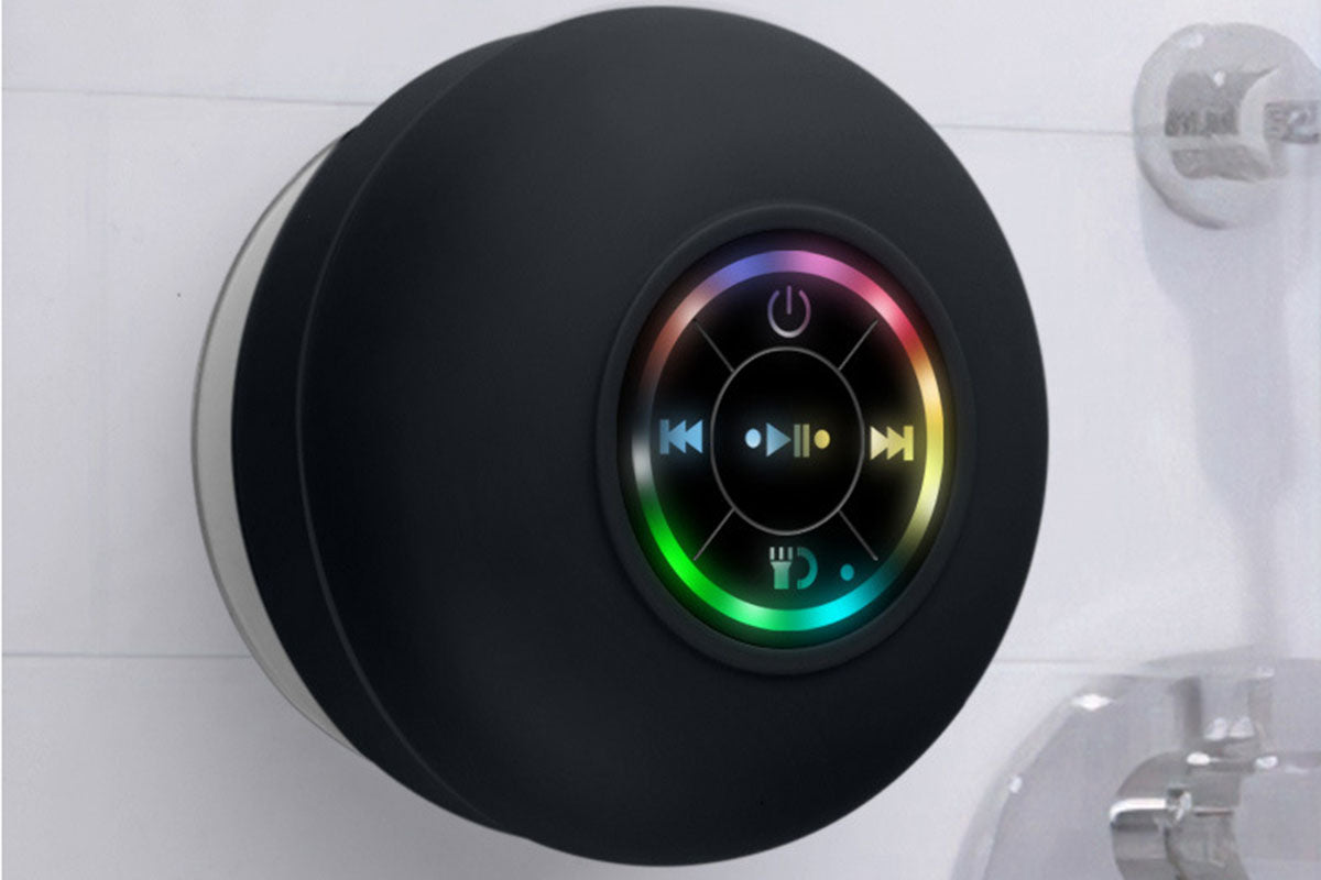 Bluetooth Shower Speaker with Suction Cup - Black