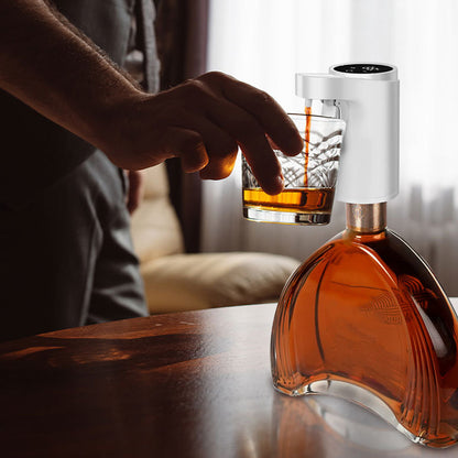 Smart Digital Wine Spirit Bottle Dispenser with Touch Screen-White