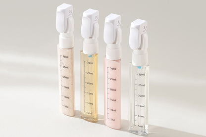 4 in 1 Travel Dispenser with 30ml Travel Bottles - White