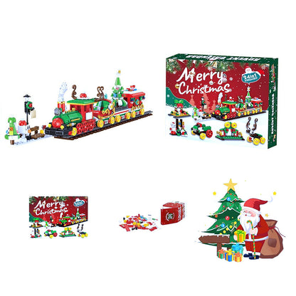 Advent Calendar Christmas Train Building Block Set ¨C Holiday Countdown Toy
