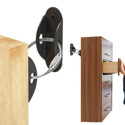 10Pcs Set Furniture Anchors Anti Tip Furniture Straps Black