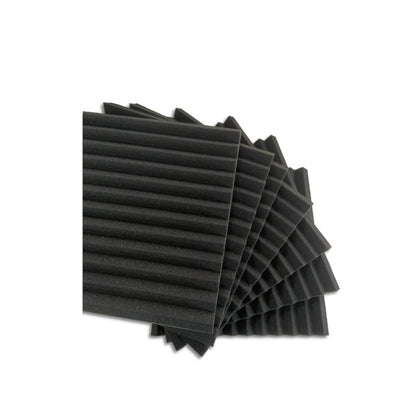 12 Pcs Set Studio Acoustic Foam Sound Absorbtion Proofing Panels Wedge Black