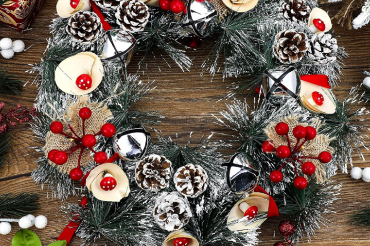 20Pcs Christmas Believe Bell Ornaments Silver Santa Sleigh Bell