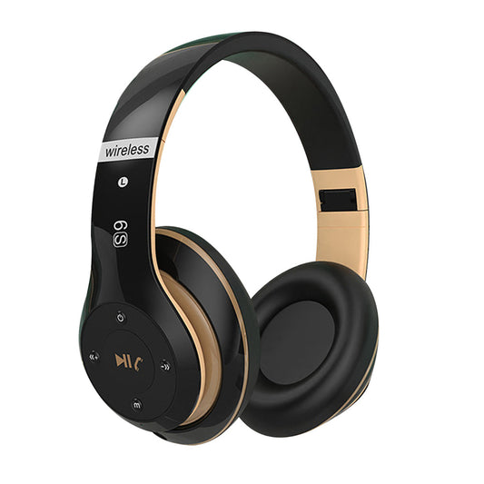 Wireless Bluetooth Headphones Foldable Over Ear Stereo Headsets with Built-in Mic Black