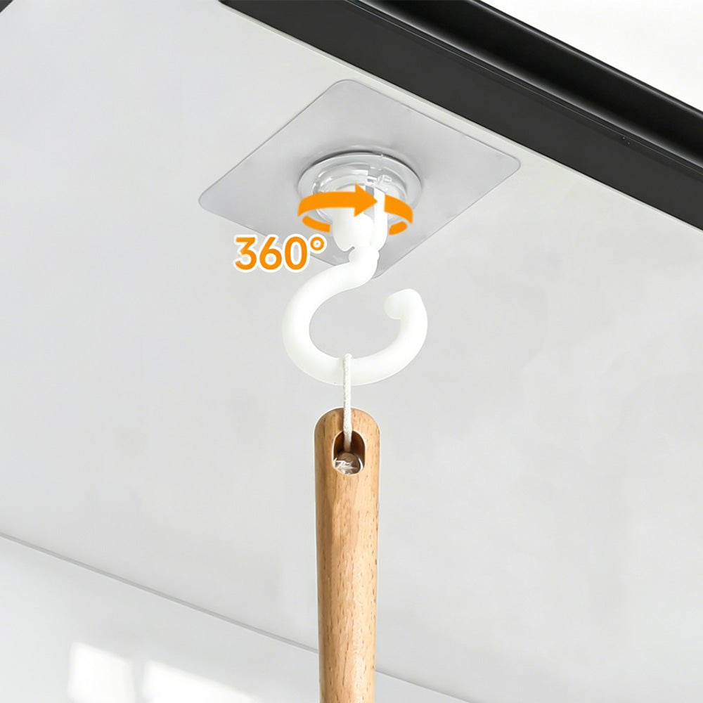 10 Pcs No Drill Ceiling Hooks -White