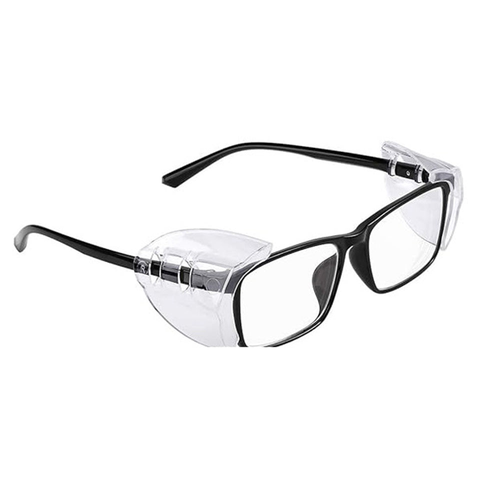 4-Pack Clear Side Shields Flexible Universal Eye Protection for Glasses