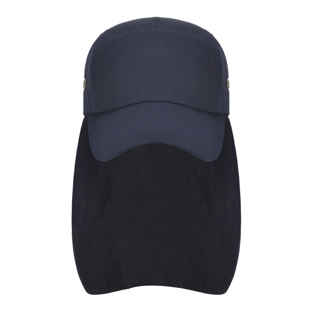Outdoor Sun Shade Hat with Neck Flap Baseball Cap for Men Women Blue