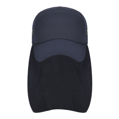 Outdoor Sun Shade Hat with Neck Flap Baseball Cap for Men Women Blue
