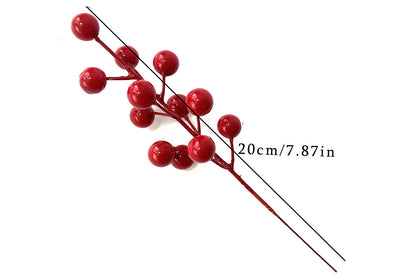 Christmas Artificial Flowers with Berry Stems Fake Pine Sprigs Garland Branches