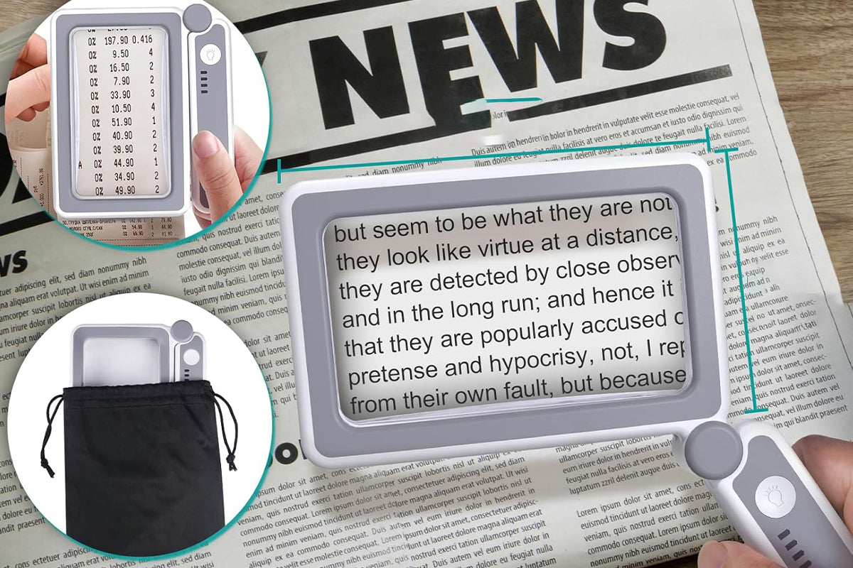 2Pcs 5x Magnifier Magnifying Glass With 10 LEDs Light Reading Gifts For Elderly For Book Christmas Birthday Gifts