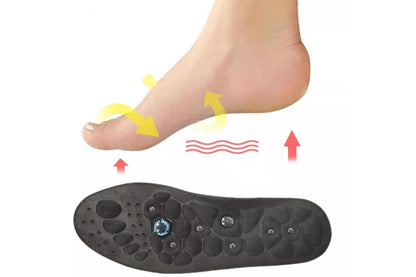 1 Pair of Acupressure Insoles  Massage Orthopedic Insoles for Women Men Shoe-pad Foot Therapy-Black