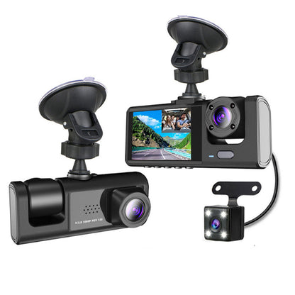 Car Dash Cam Front and Rear Inside 3 Cameras 1080P Car Rearview Mirror Car Video Camcorder Car Camera Recorder
