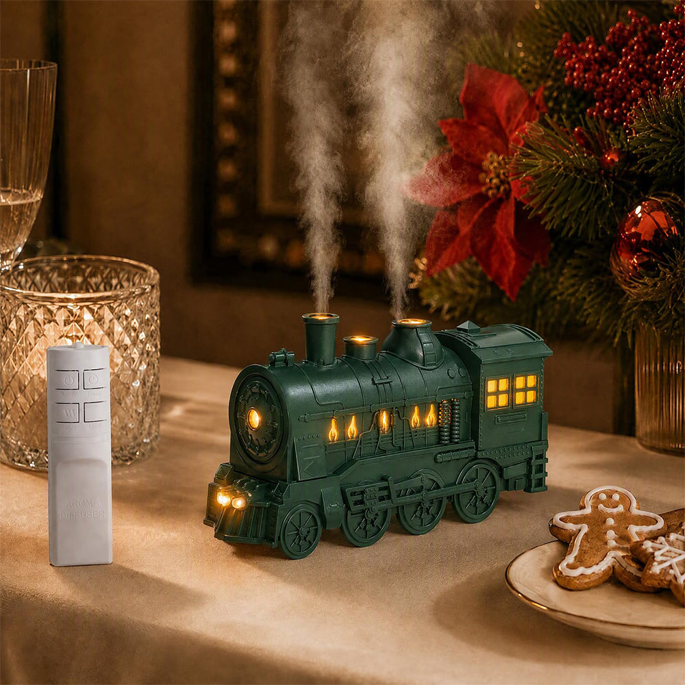 Ultrasonic Train Aromatherapy Diffuser 300ml Desktop Humidifier - Green