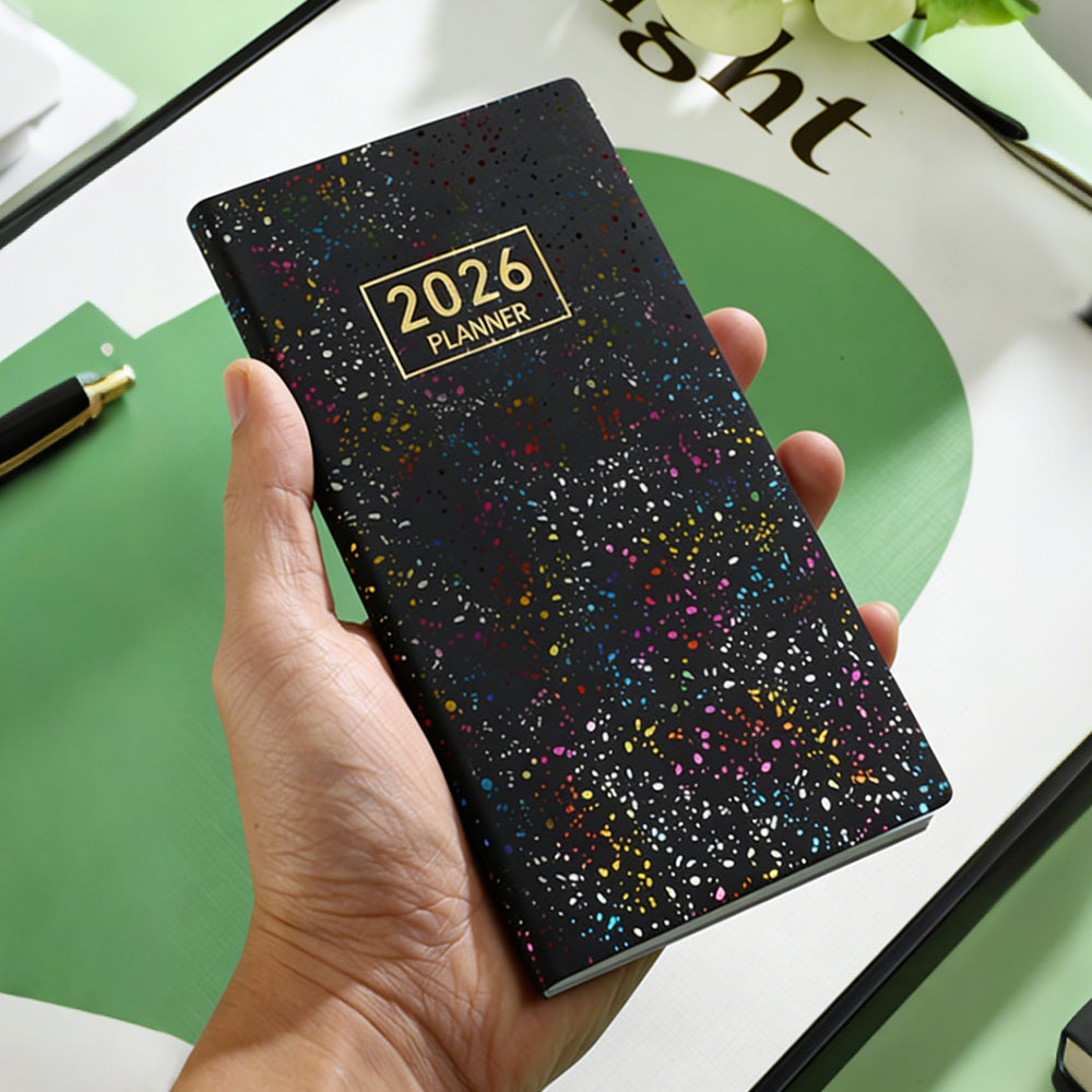 2026 Pocket Planner Calendar Portable A6 Daily Planner-Black