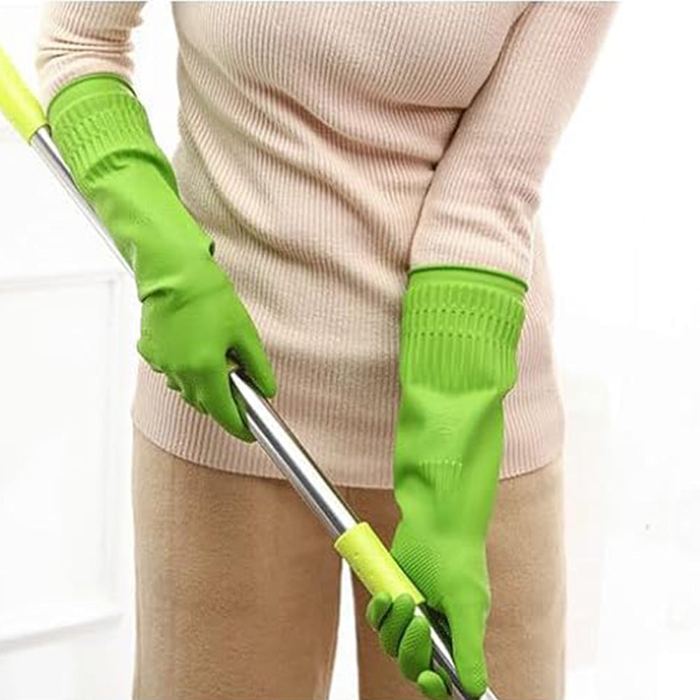 38cm Extra Long Rubber Gloves 3 Pack Heavy Duty Cleaning Gloves for Dishwashing