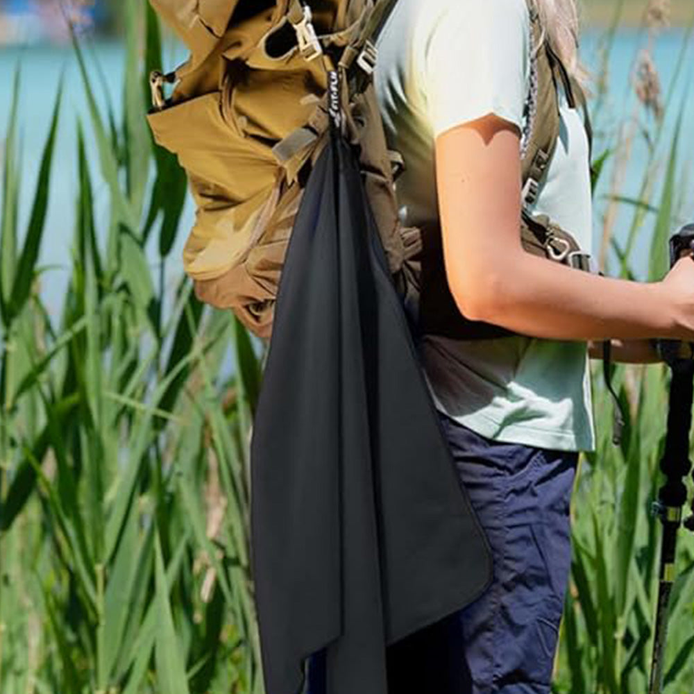 3Pcs Set Microfiber Beach Towels Quick-Dry Beach Swimming Towel for Travel Fitness Outdoor Activities Black