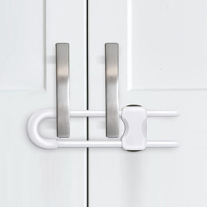 10Pcs Cabinet Locks U-Shaped Drawers Locks for Knob Handle on Door Cupboard -White