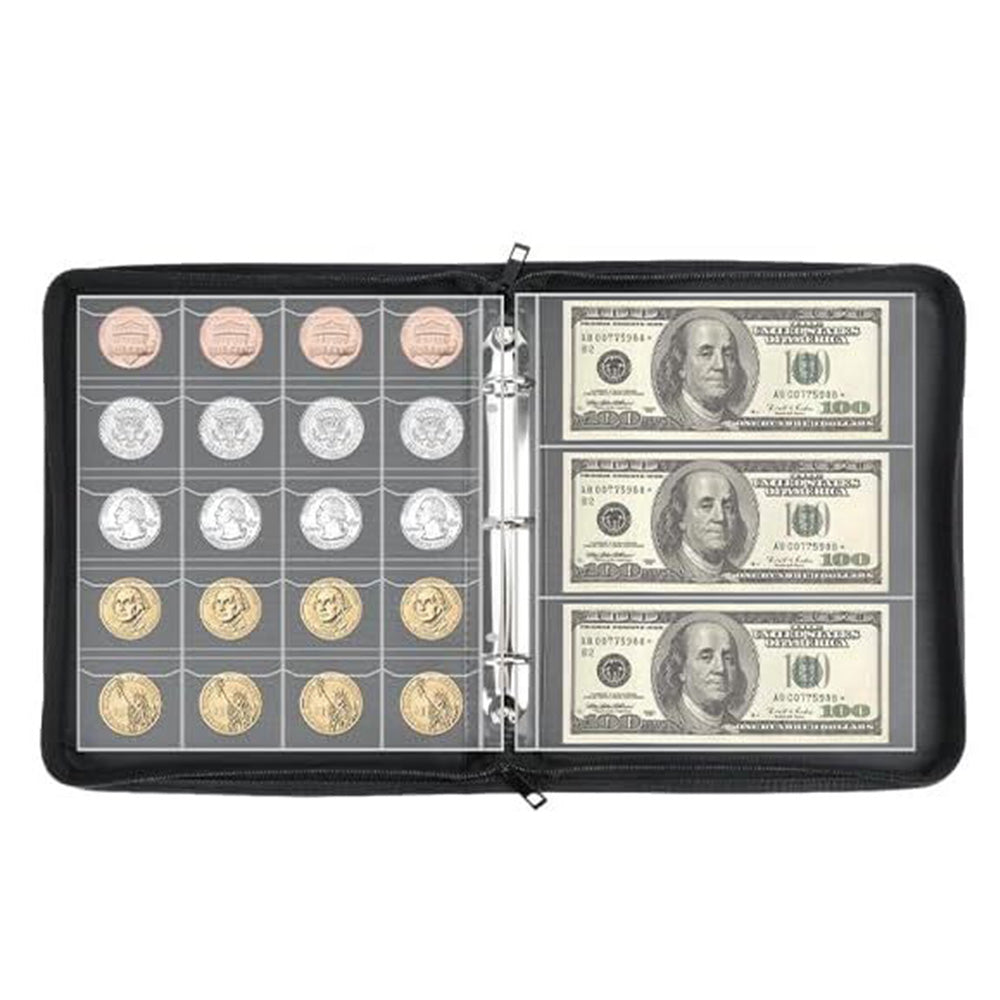 Fireproof Coin Collection Album for Coin Currency Collection Supplies and Stamps