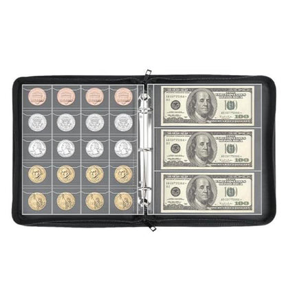 Fireproof Coin Collection Album for Coin Currency Collection Supplies and Stamps