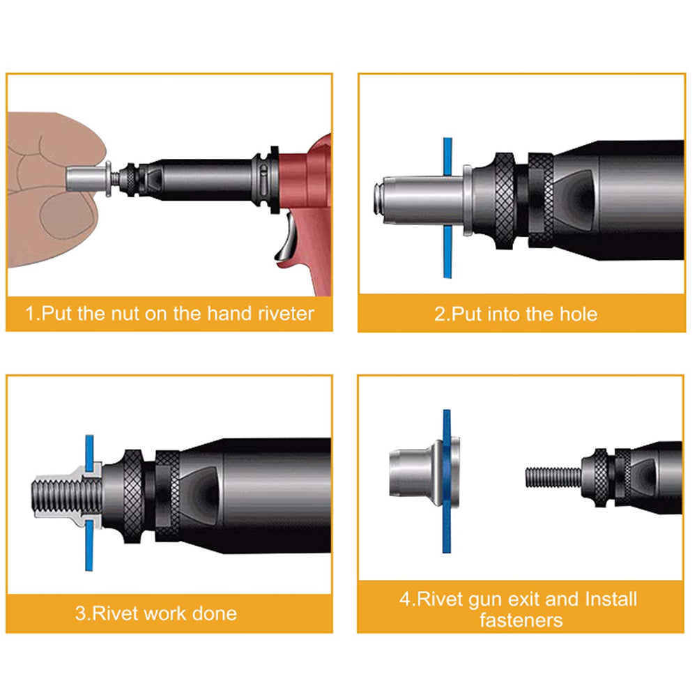 230Pcs Set Rivet Nuts Assortments Carbon Steel UNC Nutserts Rivnut Flat Head Insert Nut Assort