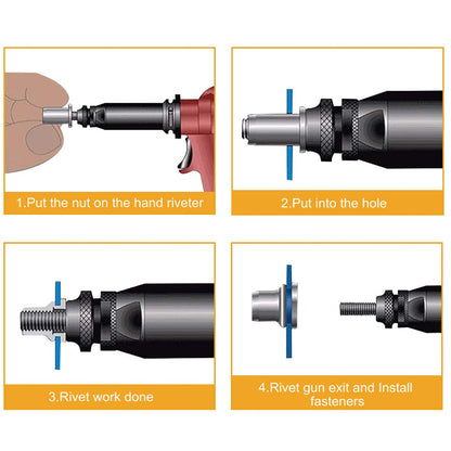 230Pcs Set Rivet Nuts Assortments Carbon Steel UNC Nutserts Rivnut Flat Head Insert Nut Assort