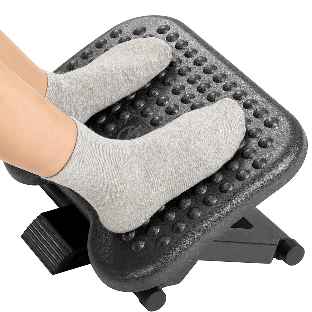 3-Height Adjustable Under Desk Footrest Foot Stool Under Desk