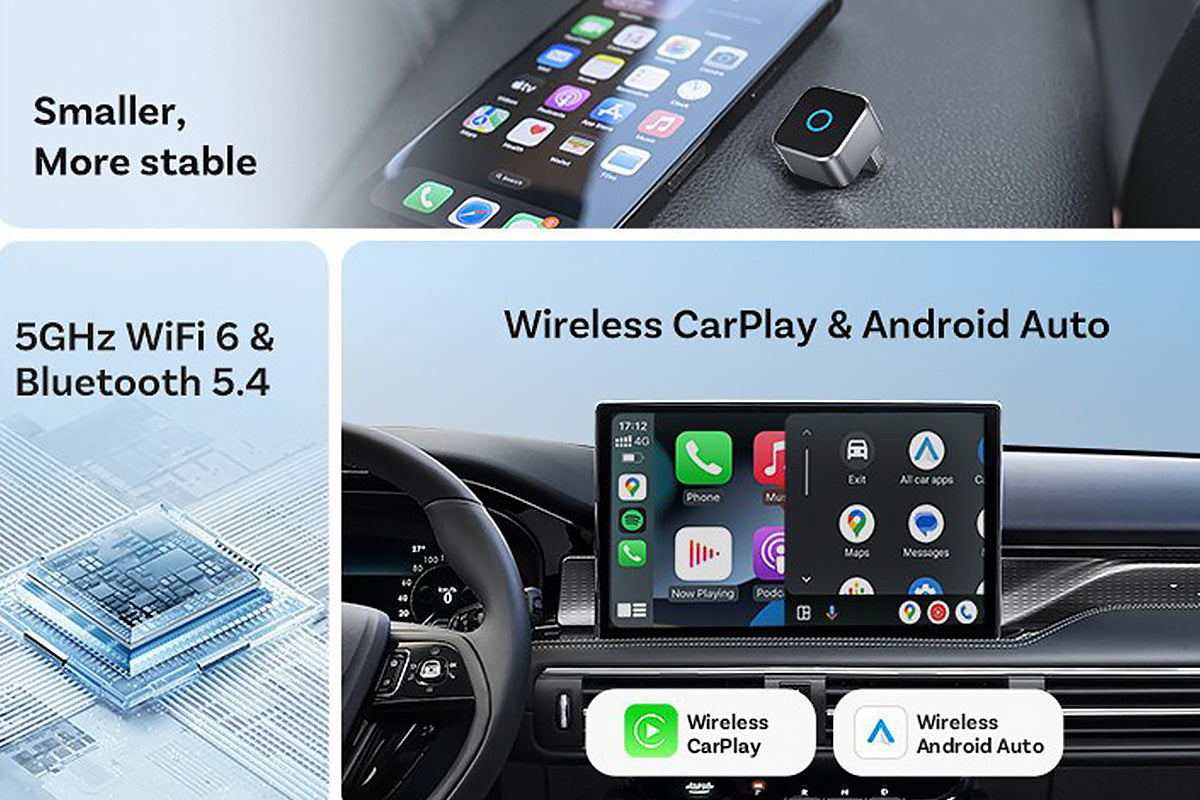 Wireless CarPlay Adapter Plug and Play for Apple iOS 10 Android 11.0