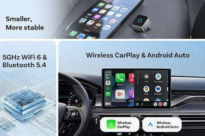 Wireless CarPlay Adapter Plug and Play for Apple iOS 10 Android 11.0