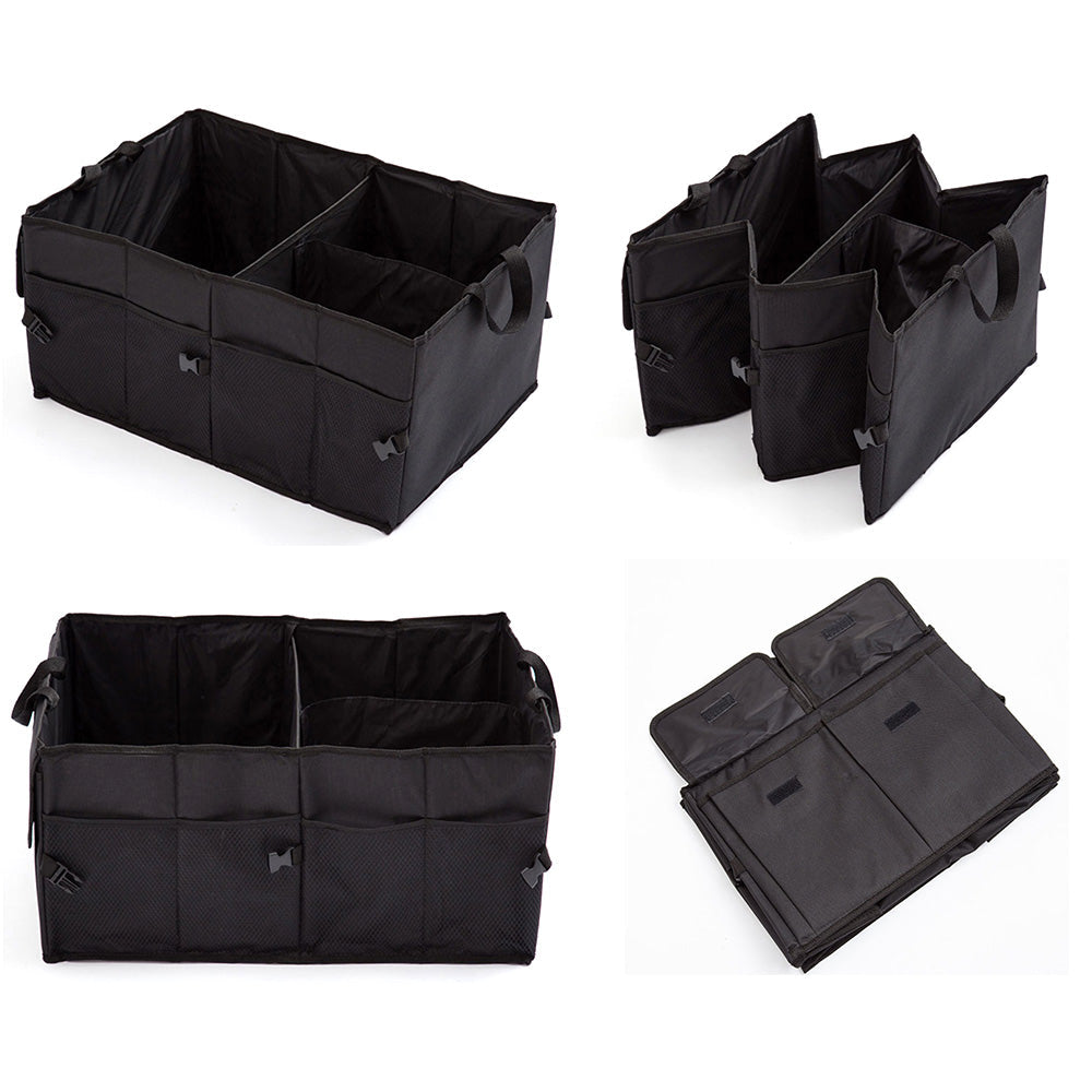 Collapsible Car Trunk Organizer with Multi-Compartments for Tools & Storage