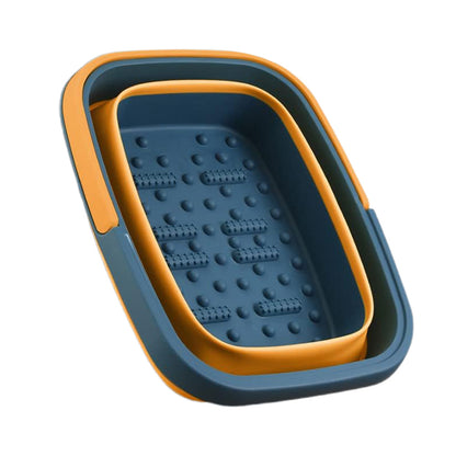 Collapsible Foot Bath Basin for Soaking Feet Foot Tub with Massage Acupoint-Blue