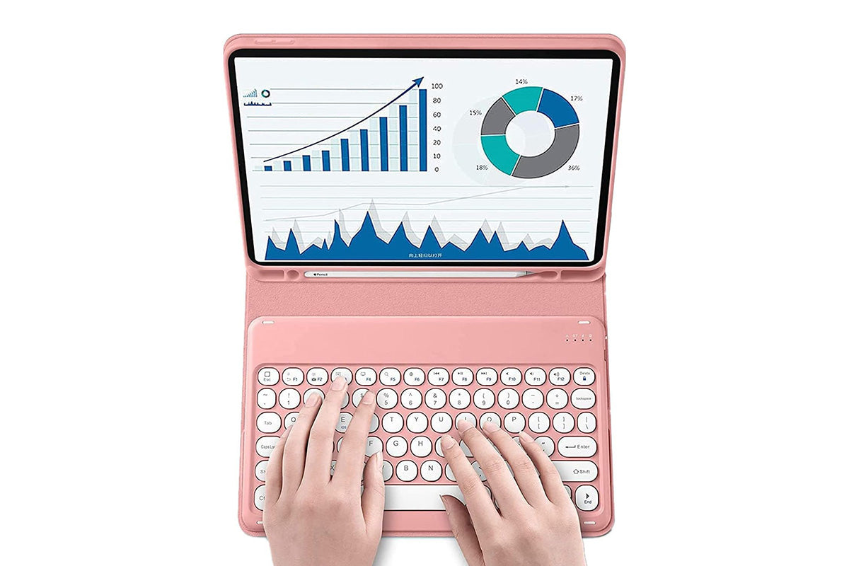 Bluetooth Touchpad for Samsung Galaxy Tab A9 / A9 Plus Detachable Keyboard -Pink