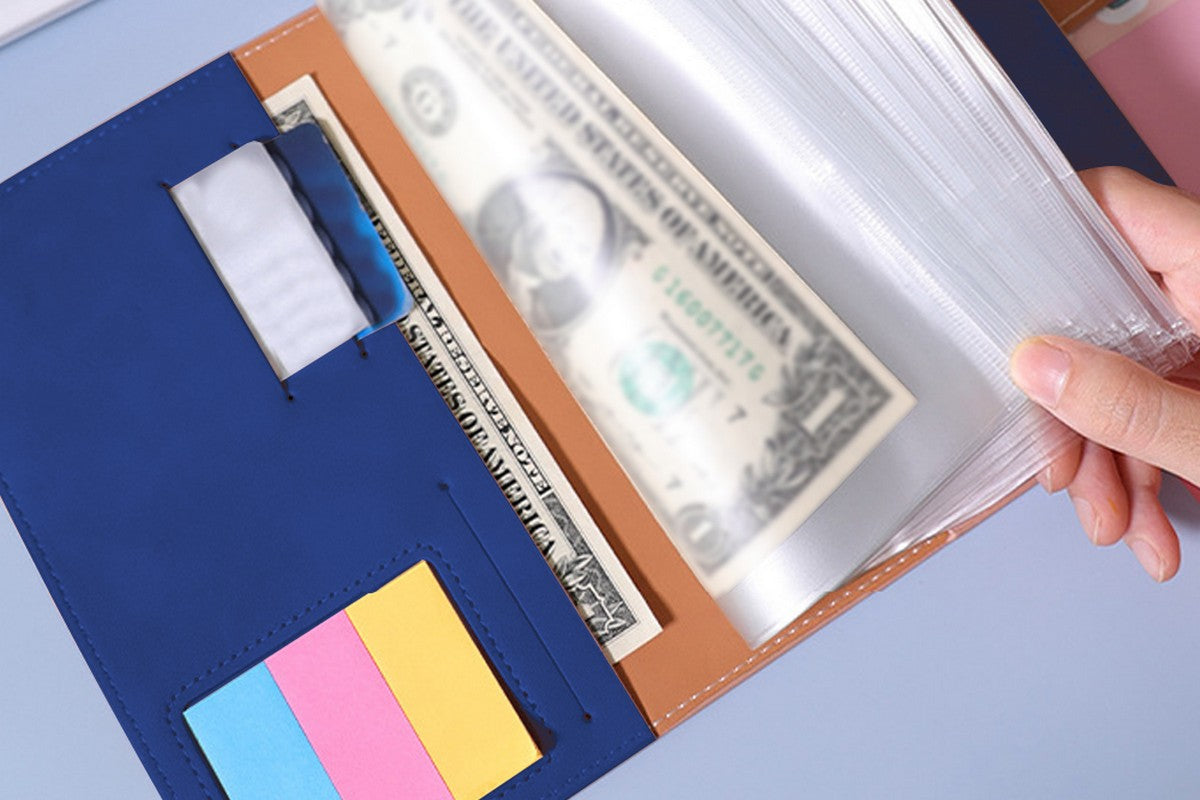 A6 Budget Binder With 12Pcs Zipper Envelopes Money Organizer For Cash Budget Binder-Blue
