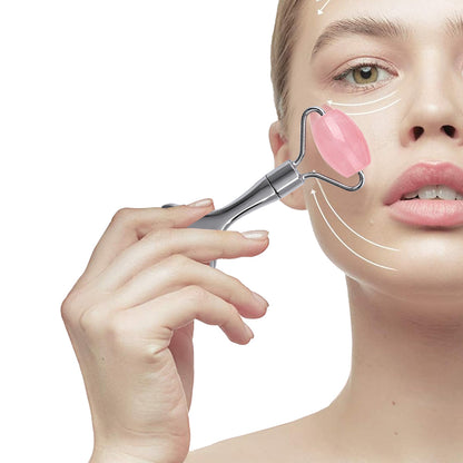 2-in-1 Face Roller Eye Massager Gua Sha Facial Tool Silver