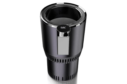 2 in 1 Car Cup Warmer Cooler Smart Car Mug Holder Auto Car Cooling and Heating Cup with LED Temperature Display Car Refrigerator-Black