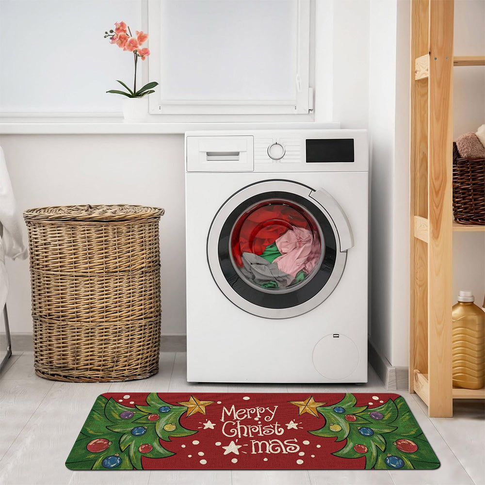 2PCS Christmas Floor Mats Set ¨C Non-Slip Rugs for Kitchen Bathroom Living Room and Doorway Style 3