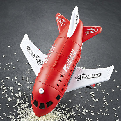 Kids Transformable Airplane Transport Playset Transformable Storage Plane Toy-Red