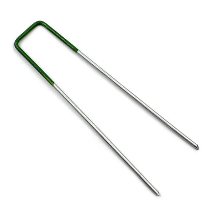 100 Pack 15cm Galvanized U Shaped Garden Landscape Staples