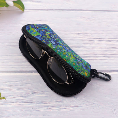 Glasses Case Scratch-Resistant Zipper Sunglasses Pouch for Travel-Green