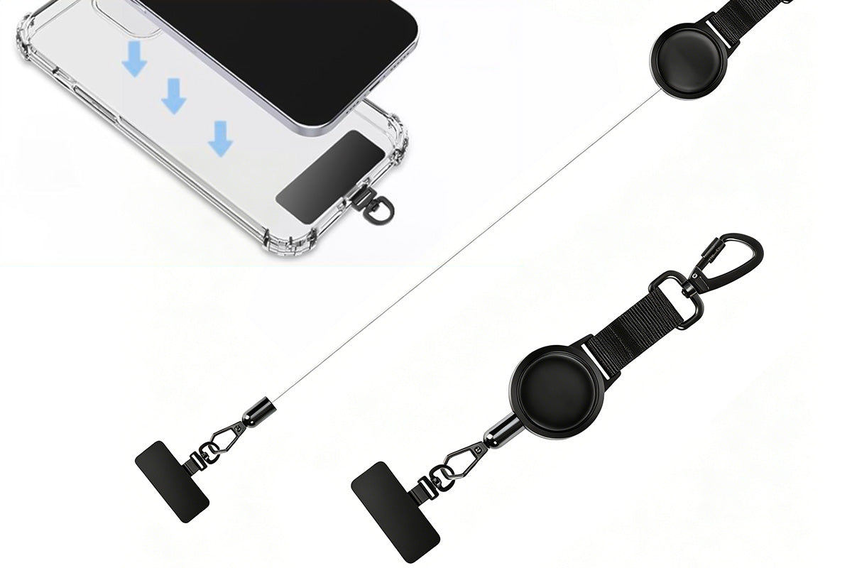 Retractable Phone Lanyard Locking Carabiner 360 Degree Clip
