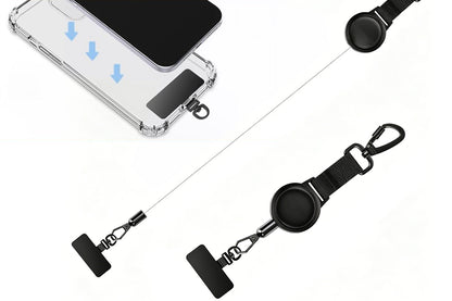 Retractable Phone Lanyard Locking Carabiner 360 Degree Clip