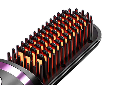 Hair Straightener Brush Anti-Scald Portable Straightening Brush Styling Tools -Black